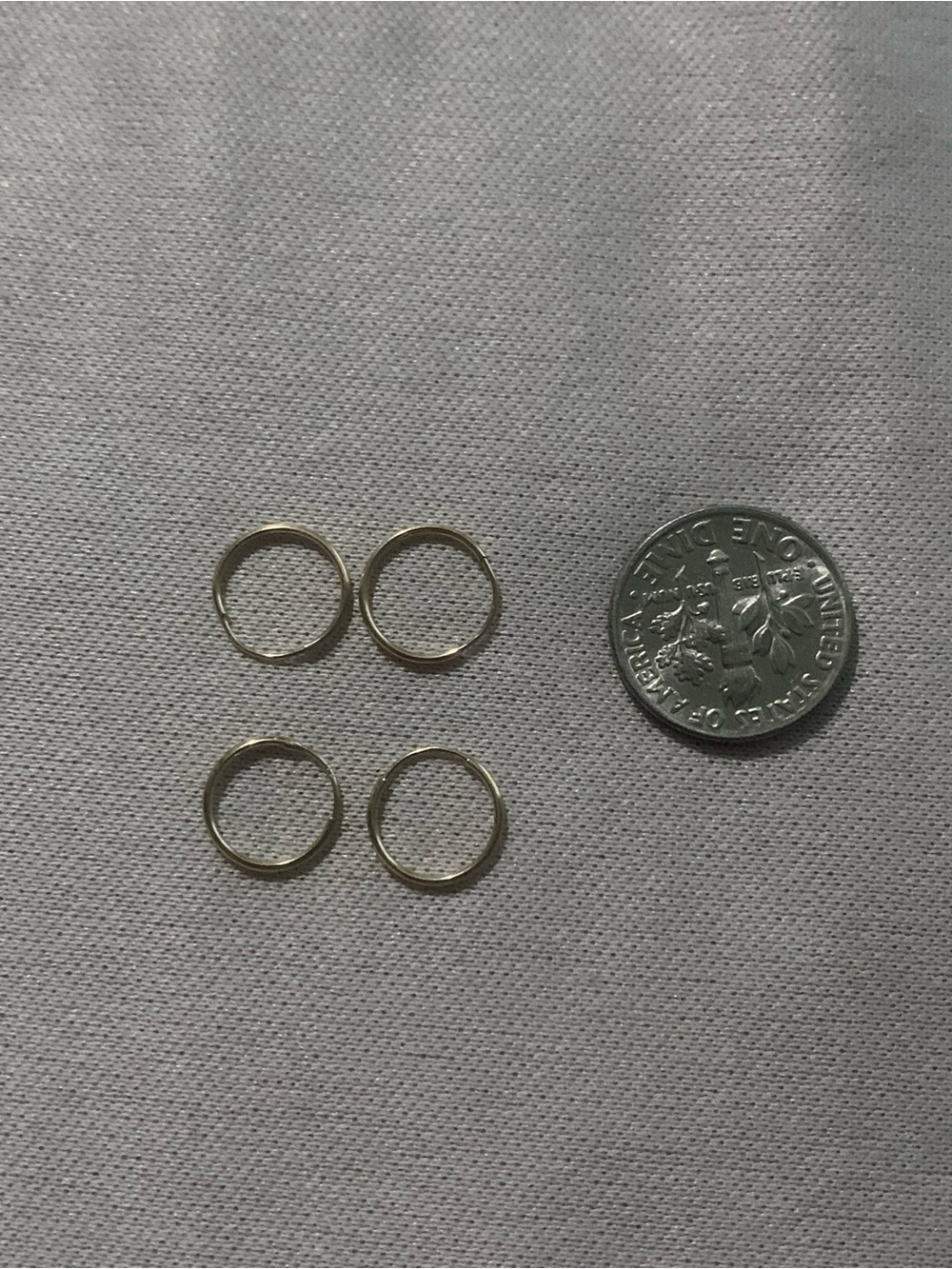 Set of 4 Thin Gold Hoop earrings Solid 14k Gold